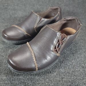 Clarks Collection Womans 10 Evianna Mix Burgundy Soft Cushion Loafer Shoes